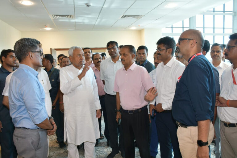 Bihar CM Nitish Kumar Inspects Eye Hospital Under Construction at IGIMS, Patna