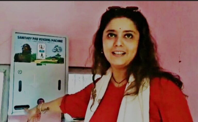 Richa Singh Rajput with her vending machine