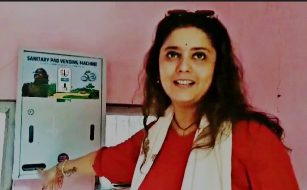 Richa Singh Rajput with her vending machine