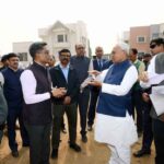 Bihar CM Nitish Kumar inspecting under construction SDRF headquarters in Bihta