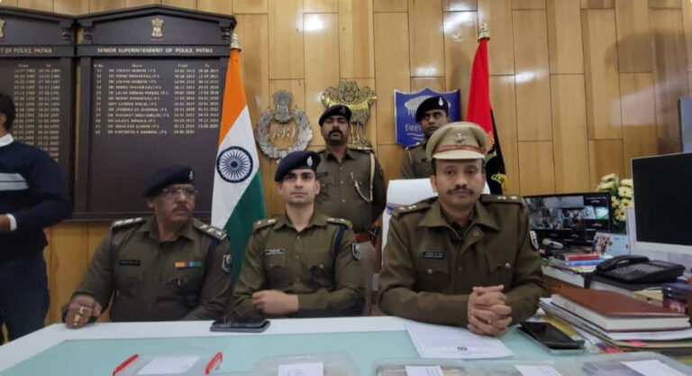 Patna Police briefing about their raids of drug racket