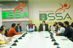 Bihar Sports Minister Shreyasi Singh in a meeting