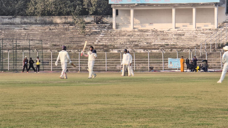 Bihar captain Sakibul Gani after scoring century