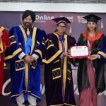 Dnyan Shah, SVP and Global Head (HR), Mphasis Limited giving degrees to the students of Online Learning of Chandigarh University during convocation ceremony