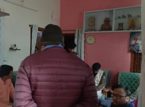 The house where the retired woman teacher was murdered.