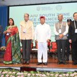 Mr. S. Ashok Rao, Registrar, Dr. Pankaj Mittal, Secy General, AIU; Dr. M.R. Jayaram, Chancellor, Thaawar Chand Gehlot, Governor of Karnataka; Prof. Vinay Kumar Pathak, President, AIU; Dr. Kuldeep Kumar Raina, VC