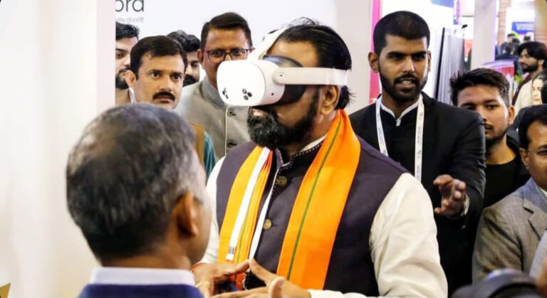 Bihar Deputy Chief Minister Samrat Choudhary at Global AI Summit in New Delhi.