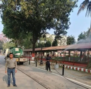 Government poultry farm is being sanitized