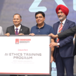 Ronnie Screwvala, Bollywood Producer & entrepreneur launching AI Ethics Program along with Chandigarh University Officials during AI Fest at Chandigarh University