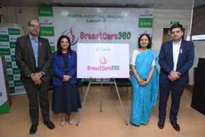 (L–R) Fortis Hospital, Mulund’s Dr Vishal Beri, Dr Rachana Tataria, Dr Sonali Maniar and Dr Raj Kapadia at the launch of BreastCare360 on World Cancer Day 2026