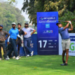 Leading Indian professional Shaurya Bhattacharya in action during the Practice Round