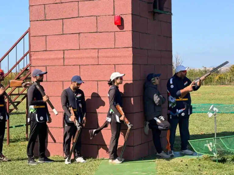 Indian skeet squad during training in Morocco