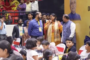 Bihar Sports Minister Shreyasi Singh at Bihar Open FIDE Rating Chess Championships in Patna.
