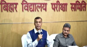 Bihar Education Minister Sunil Kumar and Bihar Board Chairman Anand Kishor