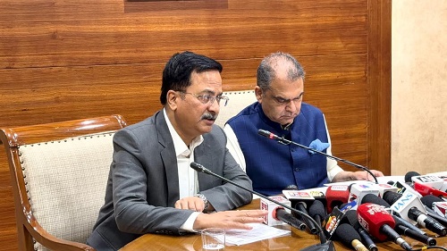 Mr. Anurag Yadav, CEO, Livasa Hospitals at a Press Conference along with Hon’ble Cabinet Minister Mr. Sanjeev Arora