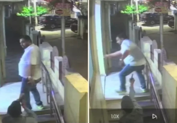 CCTV footage of the incident