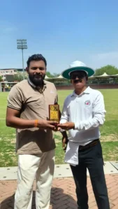 Shasheem Rathore (PESU) gets man of the match award 