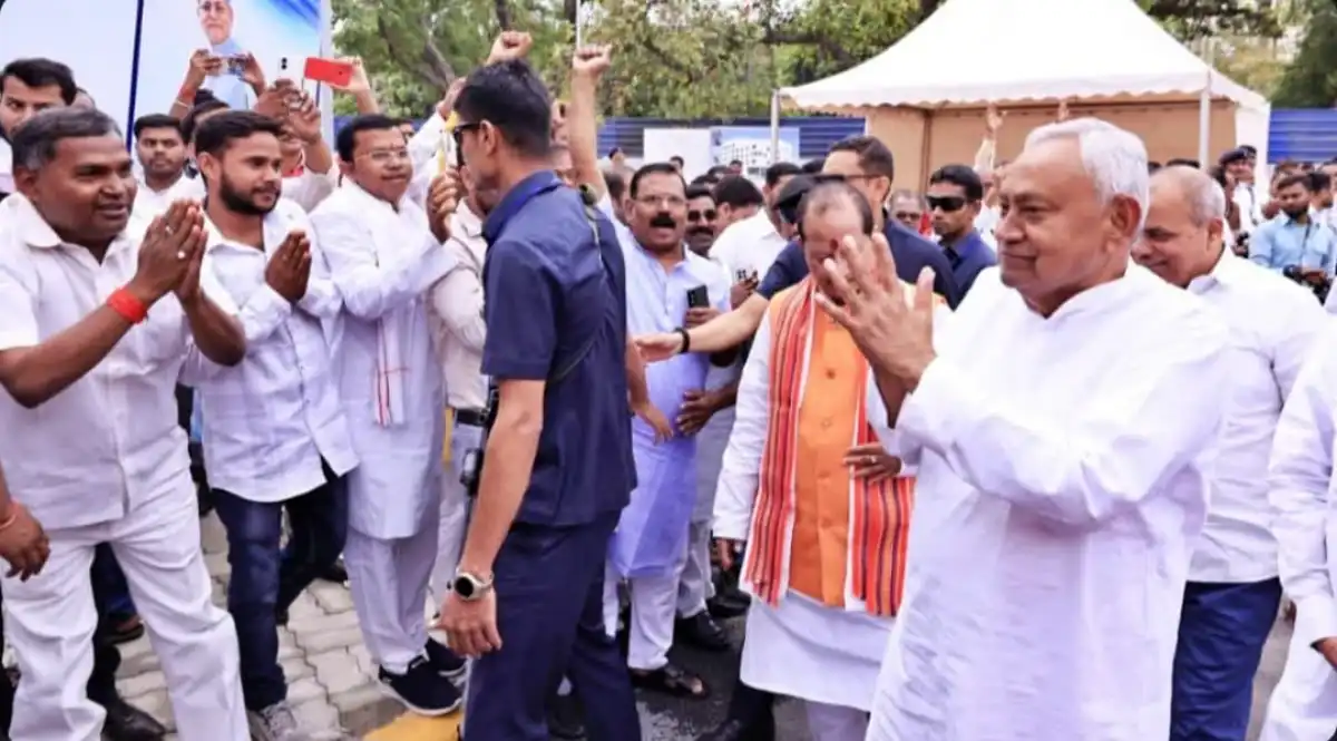 Bihar Chief Minister Nitish Kumar during the inauguration of a guest house in Patna.