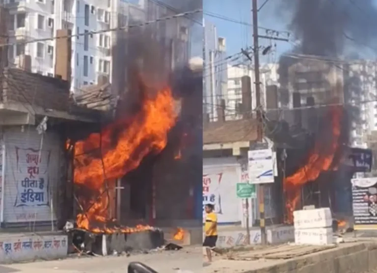 Fire breaks out in a cosmetic shop in Danapur
