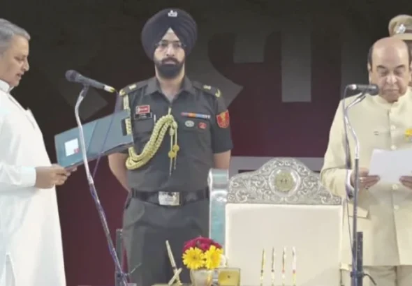 Vijay Kumar Choudhary takes oath.