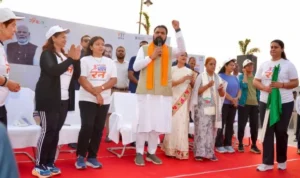 Bihar CM Samrat Choudhary Flags Off ‘Nari Shakti Run’ in Patna