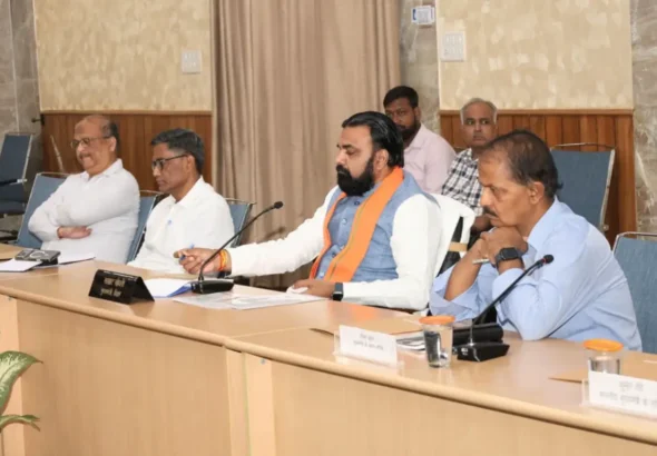Bihar Chief Minister Samrat Choudhary on Saturday chaired a high-level review meeting at ‘Samvad’ in the Chief Minister’s Secretariat.