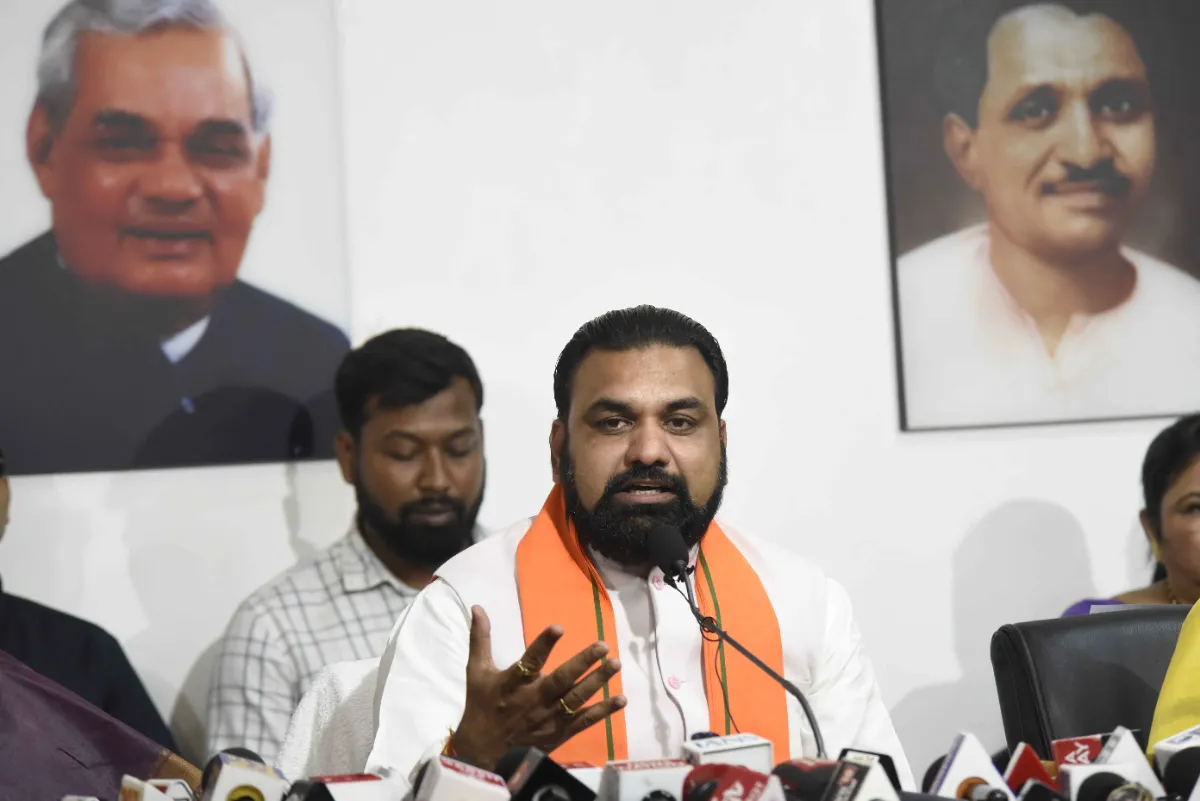 Bihar Chief Minister Samrat Choudhary addressing a Press conference in Patna on April 19, 2026.