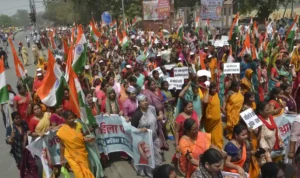 Jan Aakrosh Mahila Sammelan, organised by NDA in Patna.