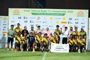 Runners up Maharashtra rugby sevens team members.