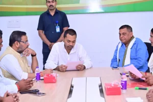 Janata Dal (United)  leader Nishant Kumar convened an important meeting with state spokespersons at the JD(U) state office in Patna.