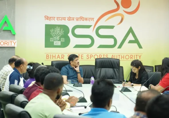 A review meeting was held today at the Bihar State Sports Authority (BSSA) to assess the performance of coaches in Patna.