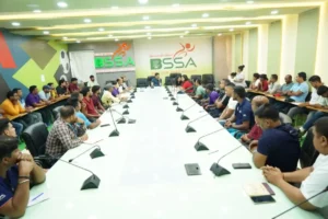 A review meeting was held today at the Bihar State Sports Authority (BSSA) to assess the performance of coaches in Patna.