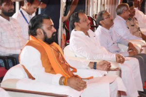 Bihar Chief Minister Samrat Choudhary witnessing “Mann Ki Baat” a popular programme of Prime Minister (PM) Narendra Modi in Tarapur.