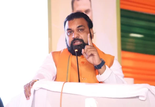 Bihar Chief Minister Samrat Choudhary speaking at Samvad programme in Tarapur, Munger.