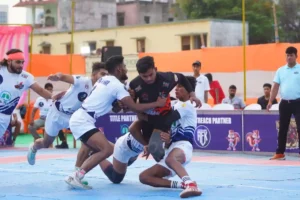 An action of a kabaddi match.