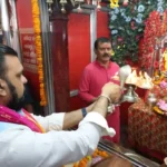 Bihar Chief Minister Samrat Choudhary offers prayers at Bari Patandevi Temple in Patna City.