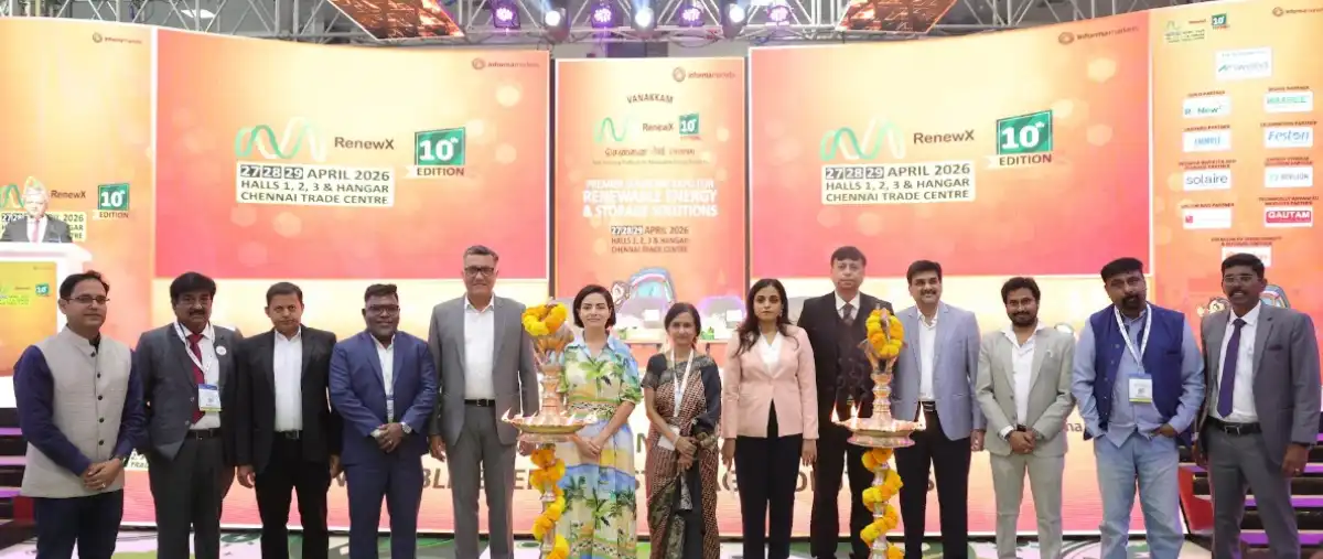 Dignitaries at the grand opening of the 10th anniversary edition of RenewX, South India’s leading renewable energy sourcing expo, at Chennai Trade Centre, Chenna