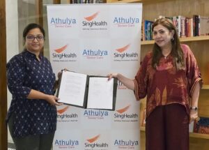 Ms. J. Krishna Kavya Founder - Director, Athulya Senior Care with Ms. Vijaya Rao, Director, International Collaboration Office, SingHealth