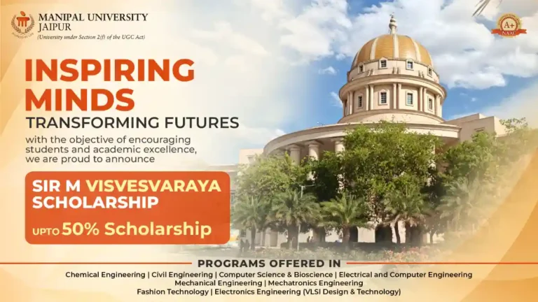 Sir M Visvesvaraya Scholarship for B.Tech aspirants by Manipal University Jaipur