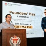 Dr. Niti Nipun Sharma, President Manipal University Jaipur addressing the gathering on the Founder's Day celebration
