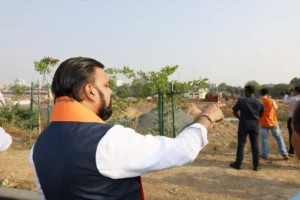 Bihar Chief Minister Samrat Choudhary  conducted an on-site inspection along JP Ganga Path in Patna on May 2, 2026.