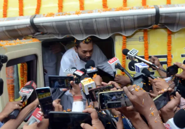 JD(U) leader Nishant Kumar undertakes Sadbhav Yatra across Bihar from Patna on May 3, 2026.
