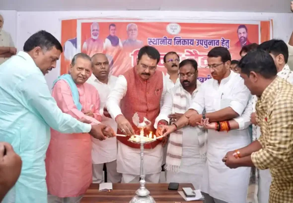 Bihar BJP state president Sanjay Saraogi inaugurated core committee meeting in Ara on May 3, 2026.