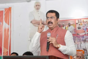 Bihar BJP president Sanjay Saraogi in Ara.