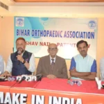 Dr. Amulya Kumar Singh, President of the Bihar Orthopaedic Association, addressing a press conference in Patna.