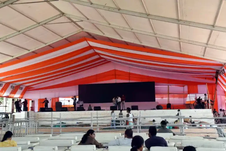 Preparations Under Way for Bihar Cabinet Expansion function at Gandhi Maidan in Patna.