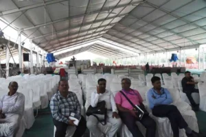 Preparations Under Way for Bihar Cabinet Expansion function at Gandhi Maidan in Patna.