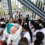 Nursing students staged demonstration at IGIMS gate in Patna on May 8, 2026.
