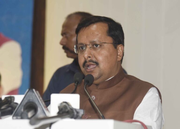 grand felicitation BJP national president Nitin Nabin addressing a felicitation ceremony which was organised by the Commerce Association in Patna on May 10, 2026.