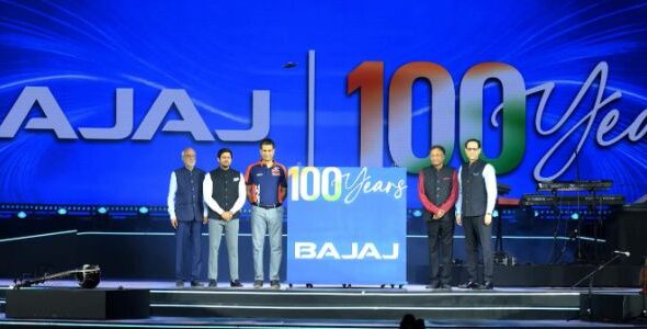 L to R: Shekhar Bajaj, Chairman and Managing Director, Bajaj Electricals Ltd., Nirav Bajaj, CEO & MD, Bajaj Integrated Health System Pvt. Ltd., Rajiv Bajaj, Managing Director, Bajaj Auto Ltd., Niraj Bajaj, Chairman, Bajaj Auto Ltd.; Chairman & Managing Director, Mukand Ltd., Sanjiv Bajaj, Chairman & Managing Director, Bajaj Finserv Ltd.